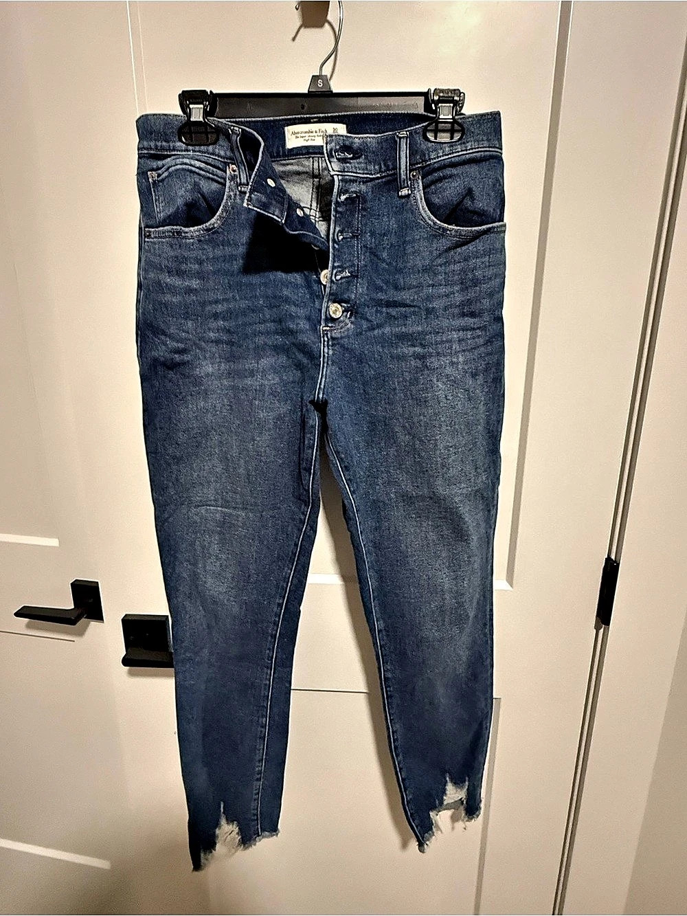 Abercrombie & Fitch The Super Skinny Ankle High Rise Jeans Blue Waist 30